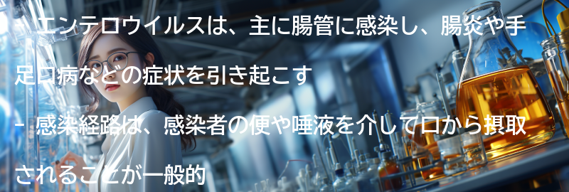 さまざまな種類のエンテロウイルスにはどのような症状がありますか?